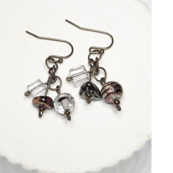 bohemian earrings 146# Darling Bohemian Antique.Bronze Hooks Antique.Bronze boho - Picture 1 of 4